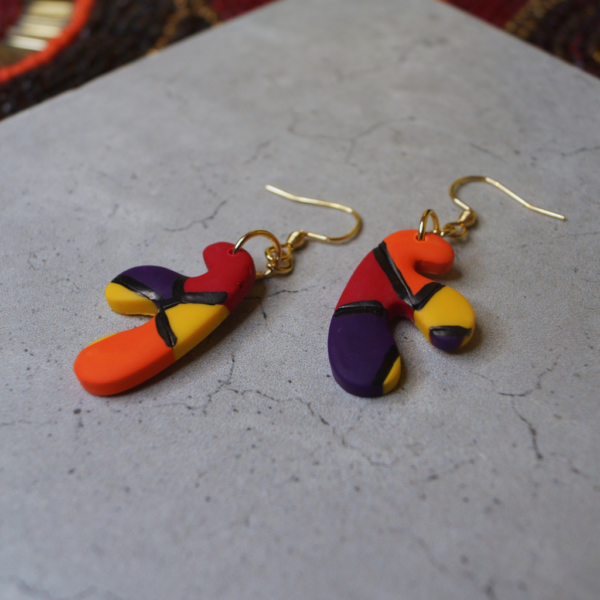 Colourblock Abstract Dangles