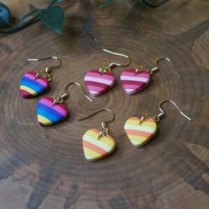 Striped Heart Dangles