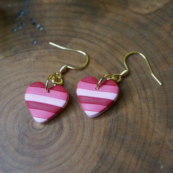 Striped Heart Dangles