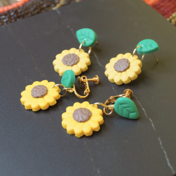 Sunflower and Leaf Dangles