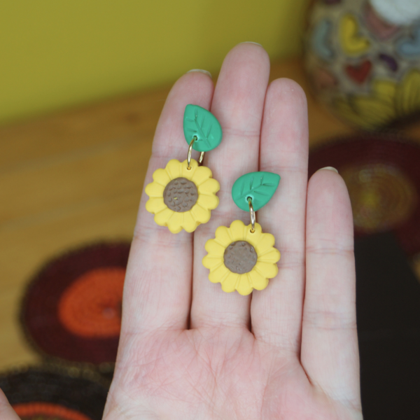 Sunflower and Leaf Dangles